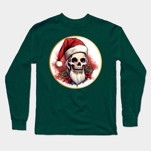 Skelly Santa Long Sleeve T-Shirt by Kary Pearson